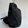 51155565 Black Nylon Sling Chest Bag Adjustable Strap Multi Pocket Crossbody Fanny Backpack