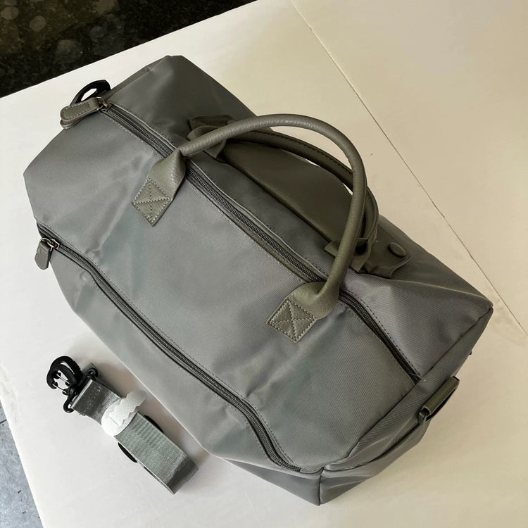 51371277 Gray Nylon Duffle Bag, Weekender Overnight Travel Bag with Strap