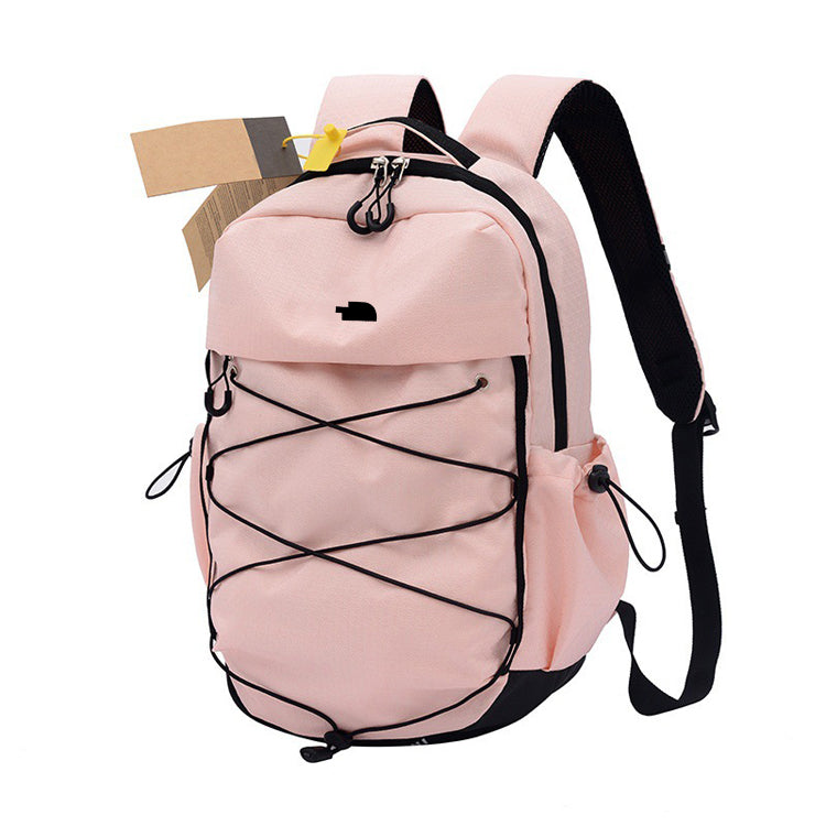 51164454 Elastic Drawstring Front Backpack Multi Size Lightweight Nylon School Travel Daypack